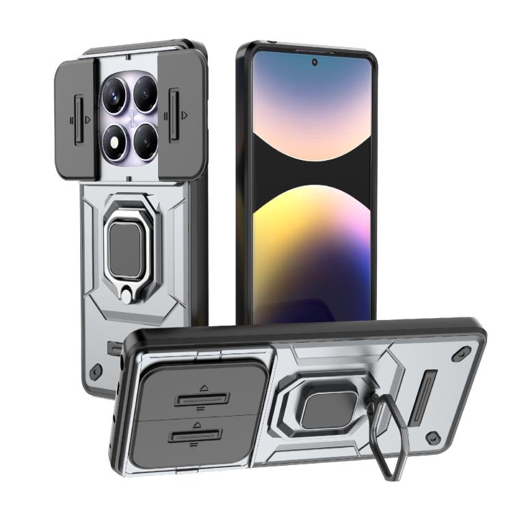 For Redmi Note 14 Pro 4G Global Sliding Camshield TPU + PC Shockproof Phone Case with Holder(Grey)
For Redmi Note 14 Pro 4G Global Sliding Camshield TPU + PC Shockproof Phone Case with Holder(Grey)