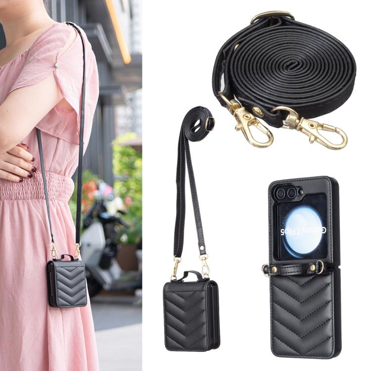 For Galaxy Z Flip8 5G Wave-shaped Crossbody Lanyard Leather Phone Case(Black)
For Galaxy Z Flip8 5G Wave-shaped Crossbody Lanyard Leather Phone Case(Black)