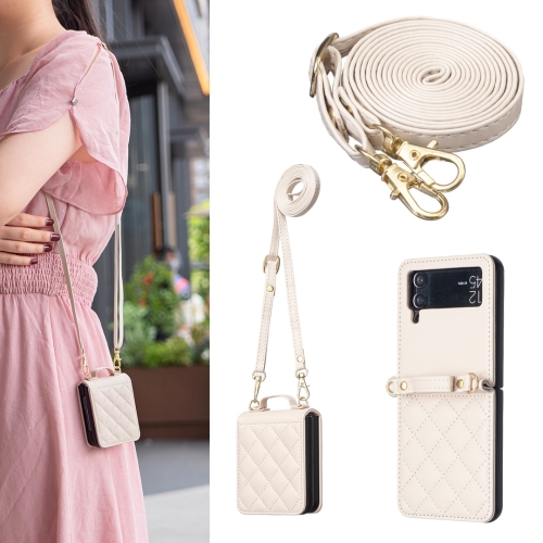 For Samsung Galaxy Z Flip3 Rhombus-shaped Crossbody Lanyard Leather Phone Case(Beige)
For Samsung Galaxy Z Flip3 Rhombus-shaped Crossbody Lanyard Leather Phone Case(Beige)