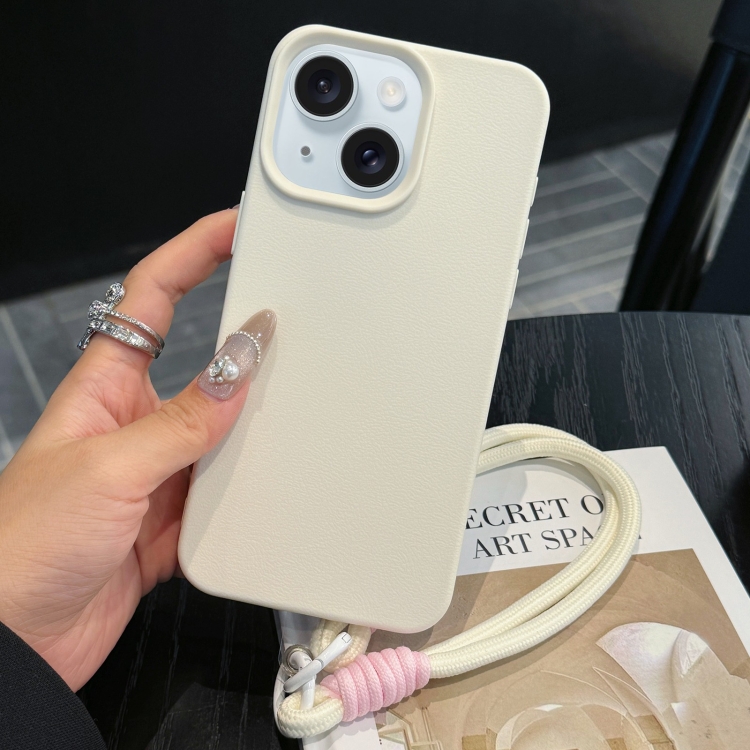 For iPhone 15 Plus Leather Texture TPU Full Coverage Phone Case with Lanyard(White)
For iPhone 15 Plus Leather Texture TPU Full Coverage Phone Case with Lanyard(White)