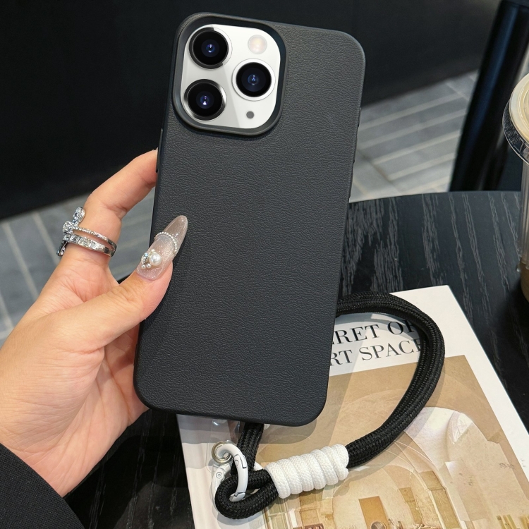 For iPhone 11 Pro Max Leather Texture TPU Full Coverage Phone Case with Lanyard(Black)
For iPhone 11 Pro Max Leather Texture TPU Full Coverage Phone Case with Lanyard(Black)