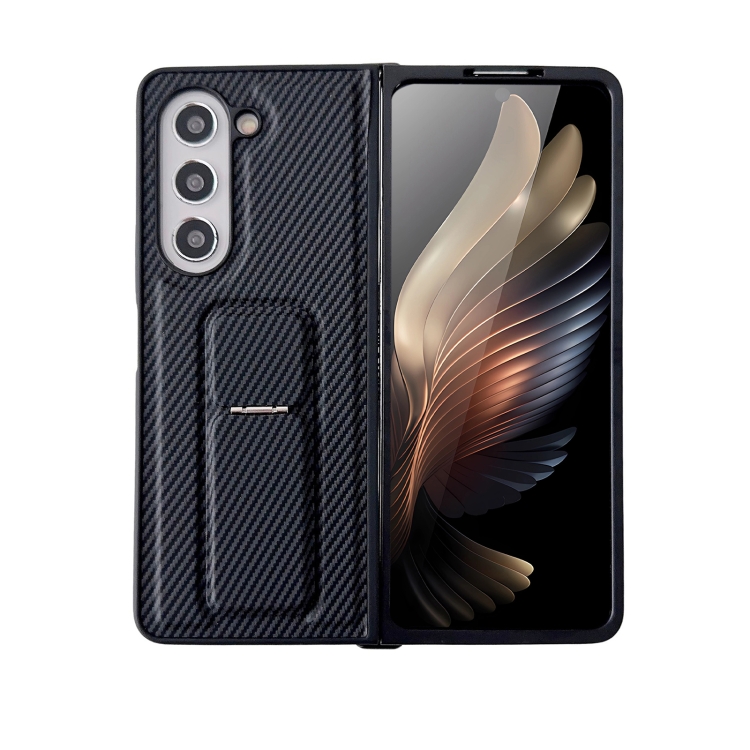 For Samsung Galaxy Z Fold3 5G Carbon Fiber Foldable Leather Phone Case with Stand(Black)
For Samsung Galaxy Z Fold3 5G Carbon Fiber Foldable Leather Phone Case with Stand(Black)