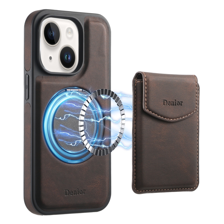 For iPhone 15 Denior D20 Skin Feel MagSafe Holder Detachable Card Slot Phone Case(Brown)
For iPhone 15 Denior D20 Skin Feel MagSafe Holder Detachable Card Slot Phone Case(Brown)
