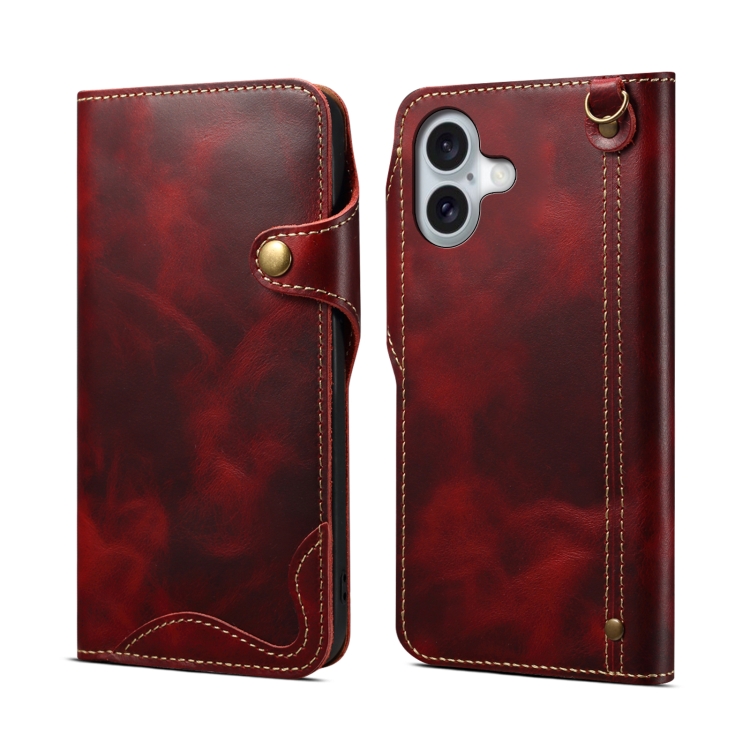 For iPhone 16 Plus Denior B01 Oil Wax Cowhide Magnetic Button Genuine Leather Case(Red)
For iPhone 16 Plus Denior B01 Oil Wax Cowhide Magnetic Button Genuine Leather Case(Red)