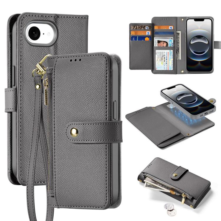 For iPhone 16e DUX DUCIS Lawa Series 2 in 1 Wallet Zipper Detachable MagSafe Phone Case with Lanyard(Grey)
For iPhone 16e DUX DUCIS Lawa Series 2 in 1 Wallet Zipper Detachable MagSafe Phone Case with Lanyard(Grey)