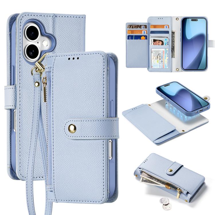 For iPhone 17 DUX DUCIS Lawa Series 2 in 1 Wallet Zipper Detachable MagSafe Phone Case with Lanyard(Light Blue)
For iPhone 17 DUX DUCIS Lawa Series 2 in 1 Wallet Zipper Detachable MagSafe Phone Case with Lanyard(Light Blue)