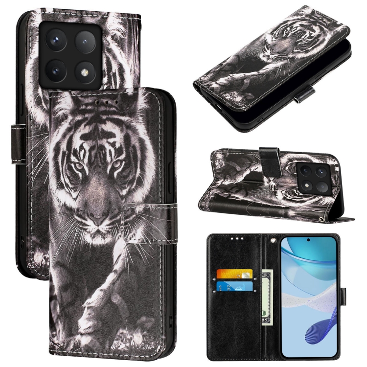 For Xiaomi 14T Colored Drawing Pattern Plain Weave Leather Phone Case(Black And White Tiger)
For Xiaomi 14T Colored Drawing Pattern Plain Weave Leather Phone Case(Black And White Tiger)