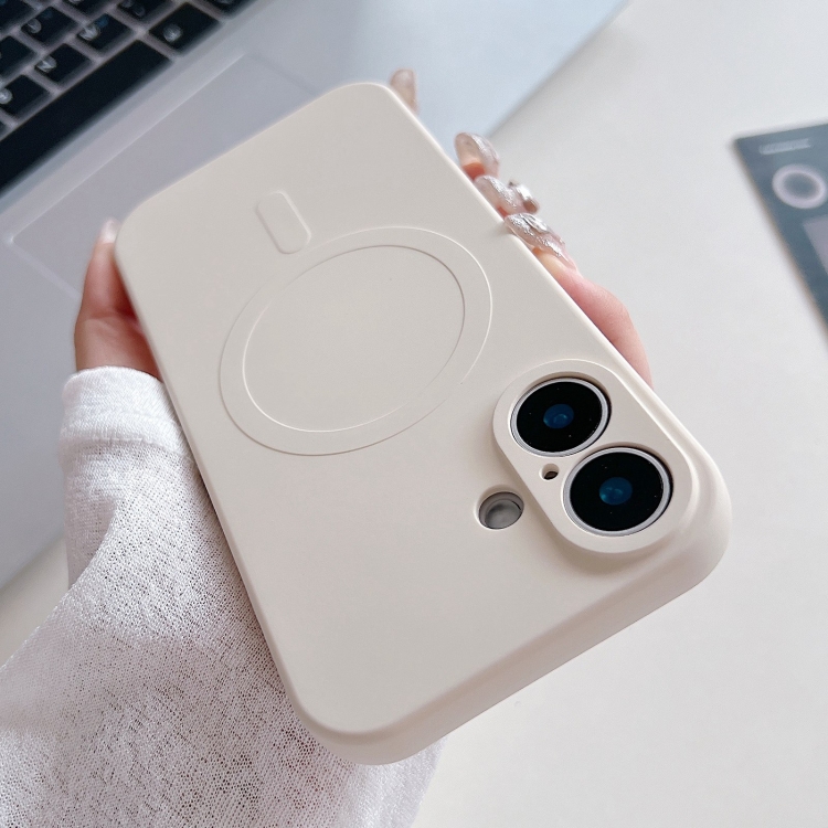 For iPhone 16 Solid Color Liquid Silicone MagSafe Magnetic Phone Case(Antique White)
For iPhone 16 Solid Color Liquid Silicone MagSafe Magnetic Phone Case(Antique White)