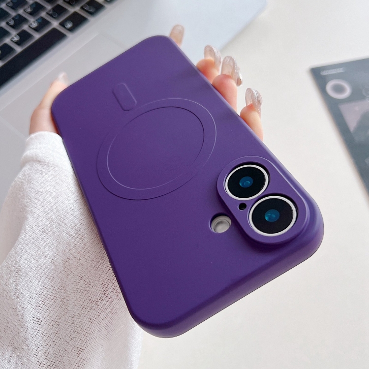 For iPhone 16 Solid Color Liquid Silicone MagSafe Magnetic Phone Case(Dark Purple)
For iPhone 16 Solid Color Liquid Silicone MagSafe Magnetic Phone Case(Dark Purple)