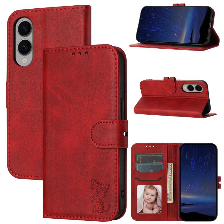 For Samsung Galaxy S25 Edge 5G Embossed Happy Cat Pattern Flip Leather Phone Case(Red)
For Samsung Galaxy S25 Edge 5G Embossed Happy Cat Pattern Flip Leather Phone Case(Red)