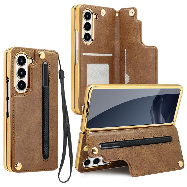 For Samsung Galaxy Z Fold7 VIETAO Film Integrated Folding Holder Flip PU Phone Case(Brown)
For Samsung Galaxy Z Fold7 VIETAO Film Integrated Folding Holder Flip PU Phone Case(Brown)