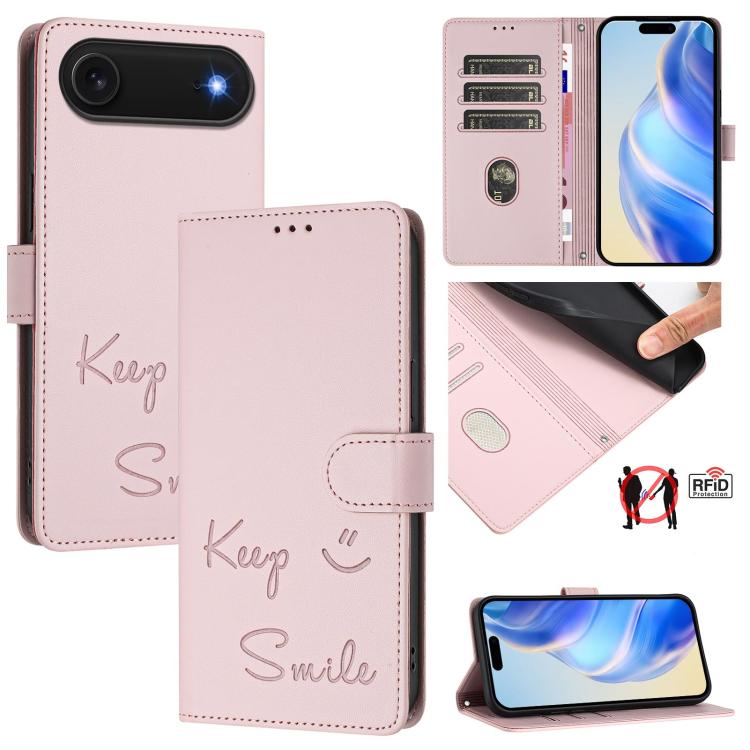 For iPhone Air Smile Embossing RFID Leather Phone Case(Pink)
For iPhone Air Smile Embossing RFID Leather Phone Case(Pink)