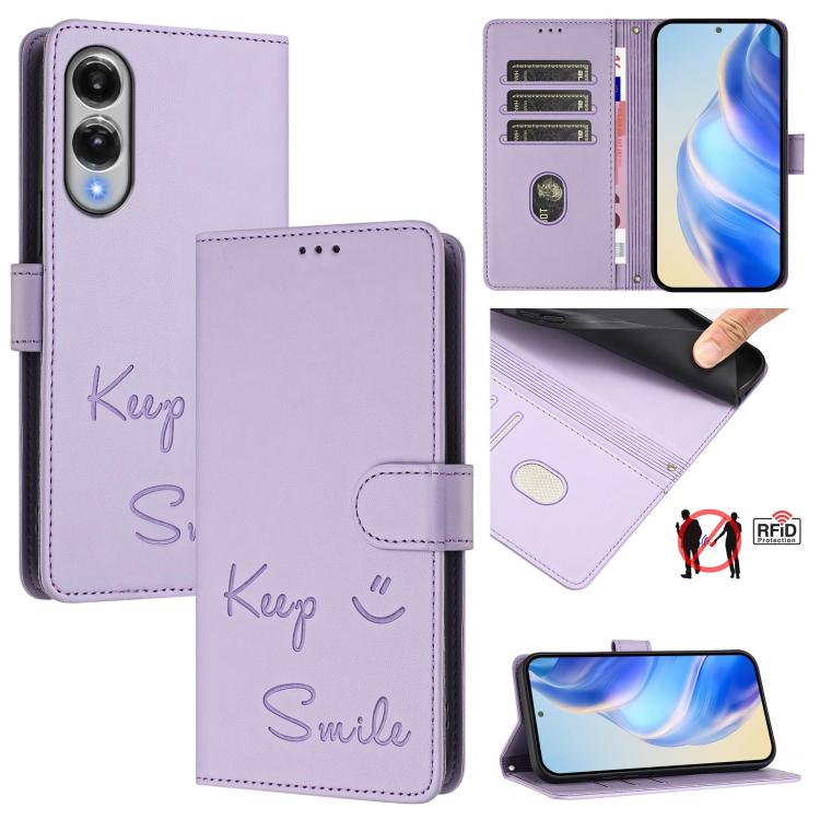 For Samsung Galaxy S25 Edge 5G Smile Embossing RFID Leather Phone Case(Light Purple)
For Samsung Galaxy S25 Edge 5G Smile Embossing RFID Leather Phone Case(Light Purple)