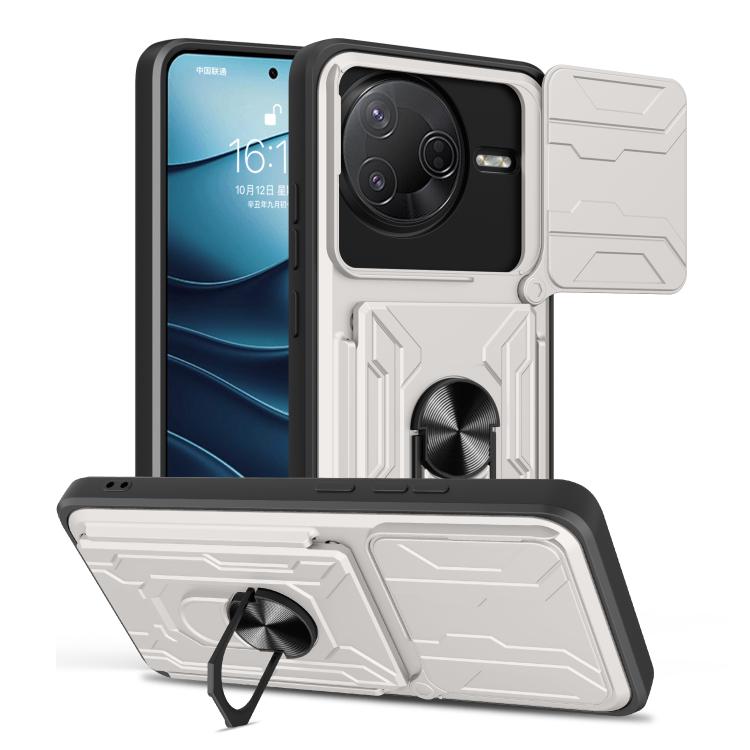 For Xiaomi Poco F7 Pro Sliding Camshield TPU+PC Phone Case with Card Slot(White)
For Xiaomi Poco F7 Pro Sliding Camshield TPU+PC Phone Case with Card Slot(White)