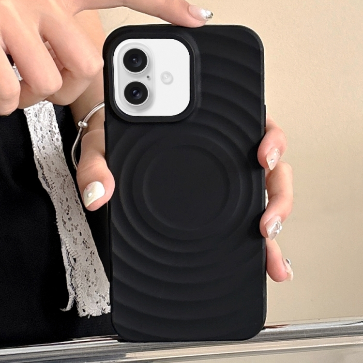For iPhone 16 Plus Frosted Wave Texture MagSafe Magnetic TPU Phone Case(Black)
For iPhone 16 Plus Frosted Wave Texture MagSafe Magnetic TPU Phone Case(Black)