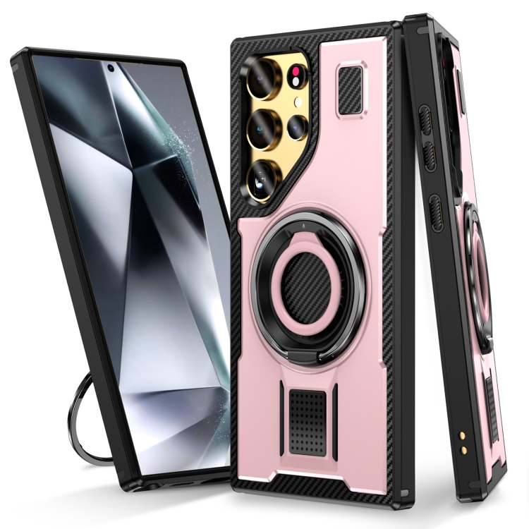 For Samsung Galaxy S23 Ultra 5G Ring Holder Carbon Fiber PC Hybrid TPU Phone Case(Rose Gold)
For Samsung Galaxy S23 Ultra 5G Ring Holder Carbon Fiber PC Hybrid TPU Phone Case(Rose Gold)