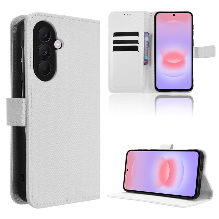 For Galaxy A57 5G Diamond Texture Leather Phone Case(White)
For Galaxy A57 5G Diamond Texture Leather Phone Case(White)