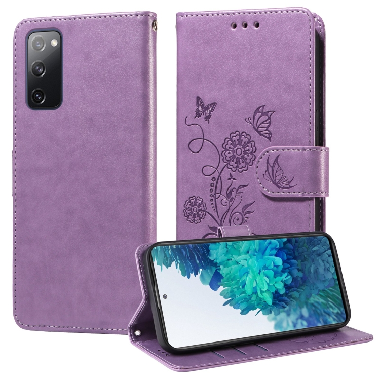 For Samsung Galaxy S20 FE Embossed Butterfly Flowers Leather Phone Case(Purple)
For Samsung Galaxy S20 FE Embossed Butterfly Flowers Leather Phone Case(Purple)