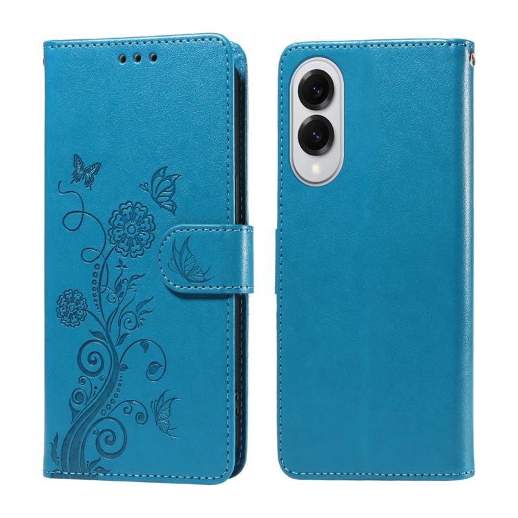 For Samsung Galaxy S25 Edge 5G Embossed Butterfly Flowers Leather Phone Case(Blue)
For Samsung Galaxy S25 Edge 5G Embossed Butterfly Flowers Leather Phone Case(Blue)