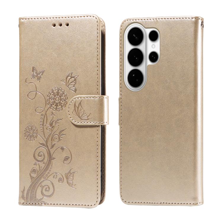 For Samsung Galaxy S26 Ultra 5G Embossed Butterfly Flowers Leather Phone Case(Gold)
For Samsung Galaxy S26 Ultra 5G Embossed Butterfly Flowers Leather Phone Case(Gold)