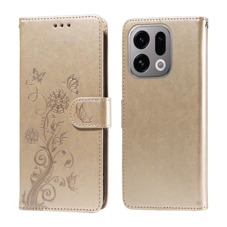 For OPPO Find X9 Embossed Butterfly Flowers Leather Phone Case(Gold)
For OPPO Find X9 Embossed Butterfly Flowers Leather Phone Case(Gold)