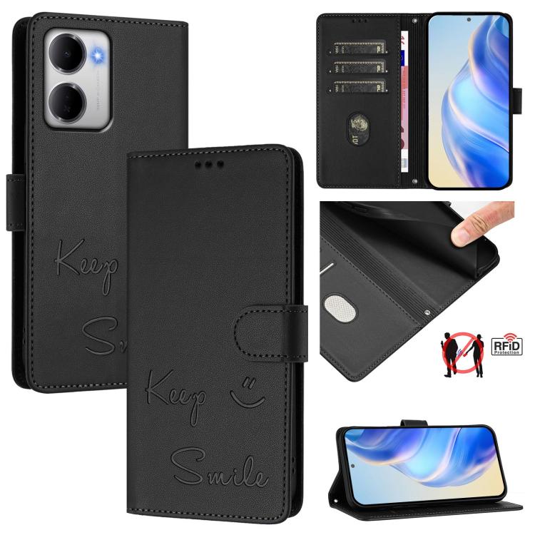 For Redmi 15a 5G Smile Embossing RFID Leather Phone Case(Black)
For Redmi 15a 5G Smile Embossing RFID Leather Phone Case(Black)