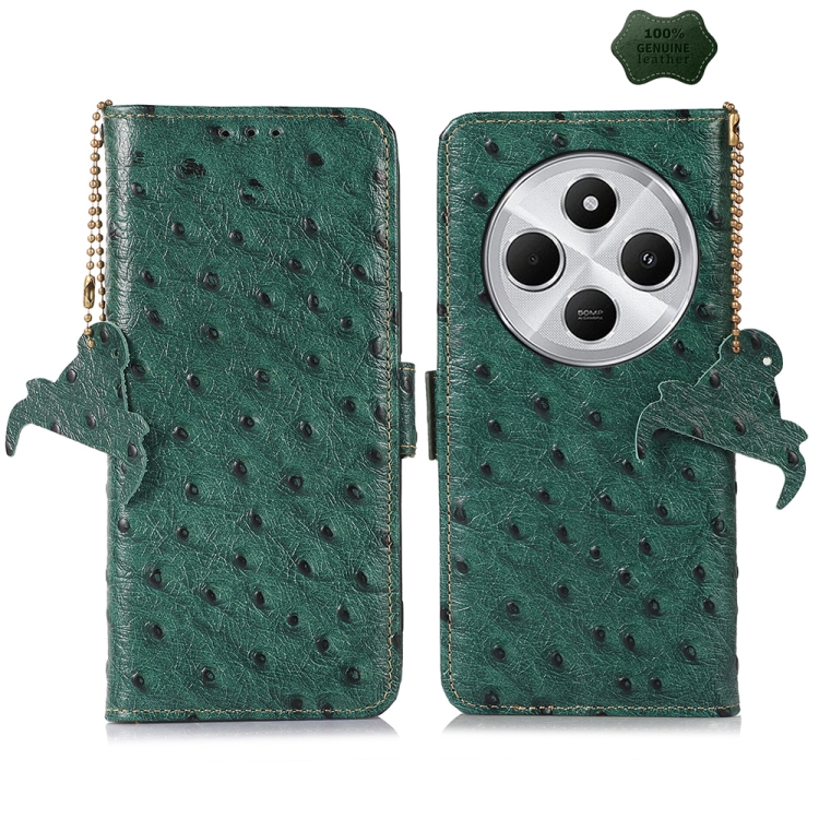 For Redmi 14C 4G Ostrich Pattern Genuine Leather RFID Phone Case(Green)
For Redmi 14C 4G Ostrich Pattern Genuine Leather RFID Phone Case(Green)