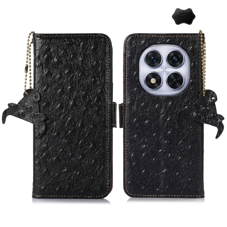 For Redmi Note 14 Pro 5G Ostrich Pattern Genuine Leather RFID Phone Case(Black)
For Redmi Note 14 Pro 5G Ostrich Pattern Genuine Leather RFID Phone Case(Black)