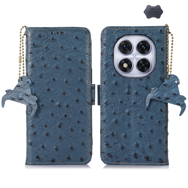 For Redmi Note 14 Pro 5G Ostrich Pattern Genuine Leather RFID Phone Case(Blue)
For Redmi Note 14 Pro 5G Ostrich Pattern Genuine Leather RFID Phone Case(Blue)