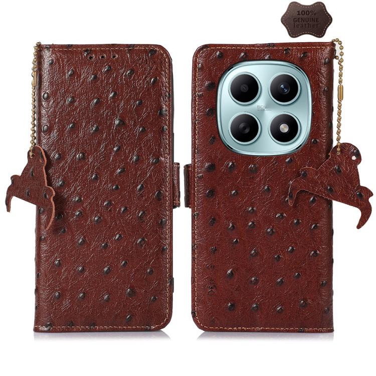 For Redmi Note 15 5G Global 164mm Ostrich Pattern Genuine Leather RFID Phone Case(Coffee)
For Redmi Note 15 5G Global 164mm Ostrich Pattern Genuine Leather RFID Phone Case(Coffee)