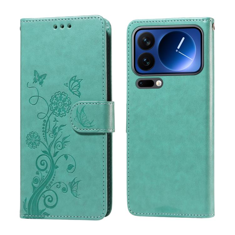 For Xiaomi 17 Pro Embossed Butterfly Flowers Leather Phone Case(Green)
For Xiaomi 17 Pro Embossed Butterfly Flowers Leather Phone Case(Green)
