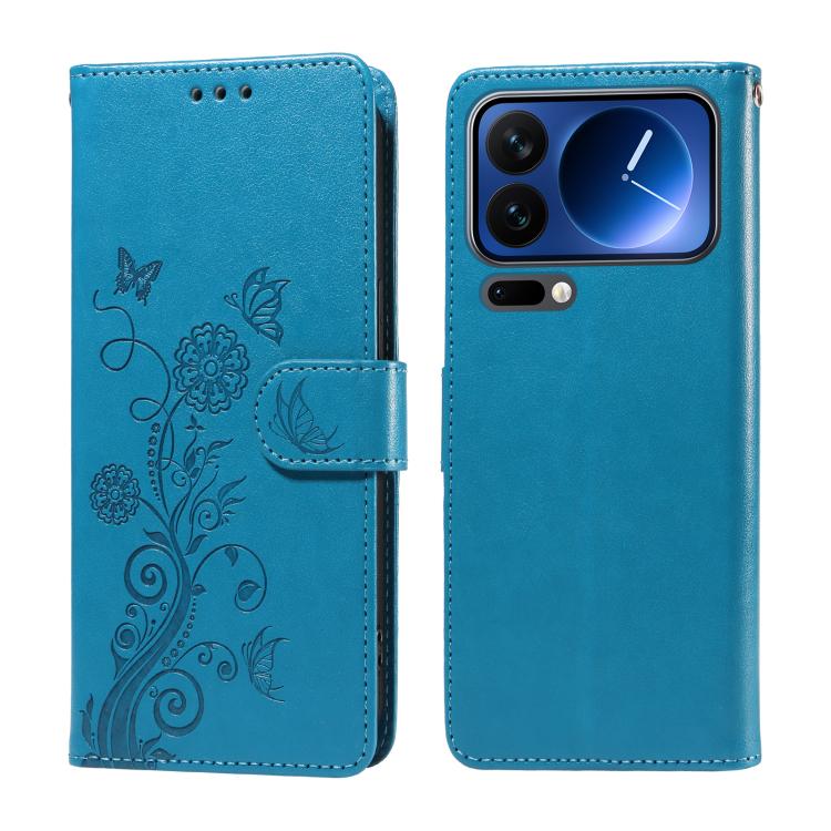 For Xiaomi 17 Pro Embossed Butterfly Flowers Leather Phone Case(Blue)
For Xiaomi 17 Pro Embossed Butterfly Flowers Leather Phone Case(Blue)
