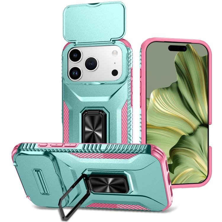 For iPhone 17 Pro Sliding Camshield Holder Phone Case(Pink + Grey Green)
For iPhone 17 Pro Sliding Camshield Holder Phone Case(Pink + Grey Green)