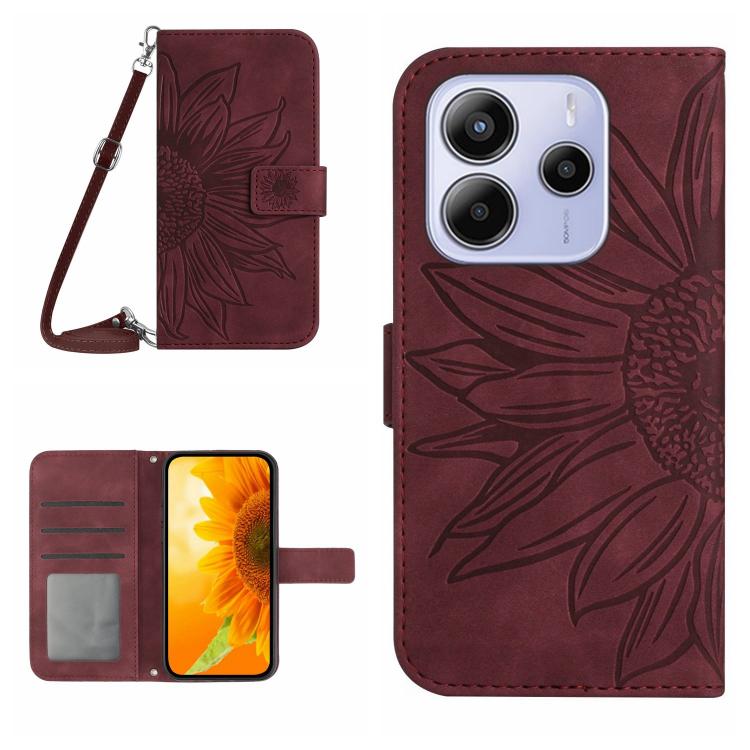 For Redmi Note 14 4G 163.25mm Skin Feel Sun Flower Embossed Flip Leather Phone Case with Lanyard(Wine Red)
For Redmi Note 14 4G 163.25mm Skin Feel Sun Flower Embossed Flip Leather Phone Case with Lanyard(Wine Red)