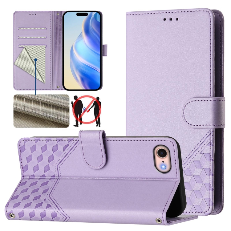 For iPhone SE 2022 / 2020 / 8 / 7 Honeycomb Embossing RFID Leather Phone Case(Light Purple)
For iPhone SE 2022 / 2020 / 8 / 7 Honeycomb Embossing RFID Leather Phone Case(Light Purple)