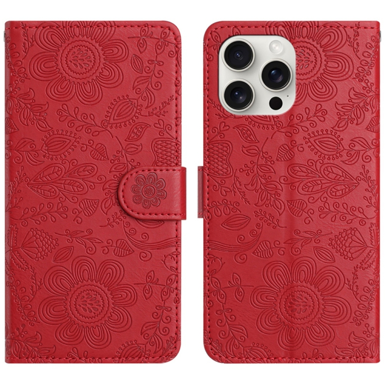 For iPhone 14 Pro Floral Embossed Pattern Leather Phone Case(Red)
For iPhone 14 Pro Floral Embossed Pattern Leather Phone Case(Red)