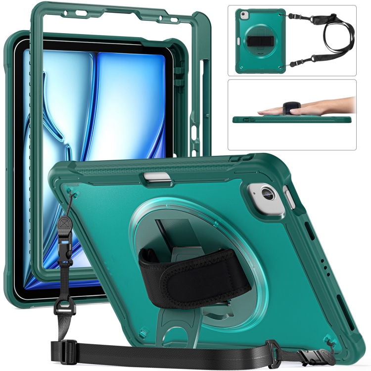 For iPad Air 11 2025 / 2024 Heavy Duty Hybrid Tablet Case with Hand Grip & Strap(Dark Green)
For iPad Air 11 2025 / 2024 Heavy Duty Hybrid Tablet Case with Hand Grip & Strap(Dark Green)