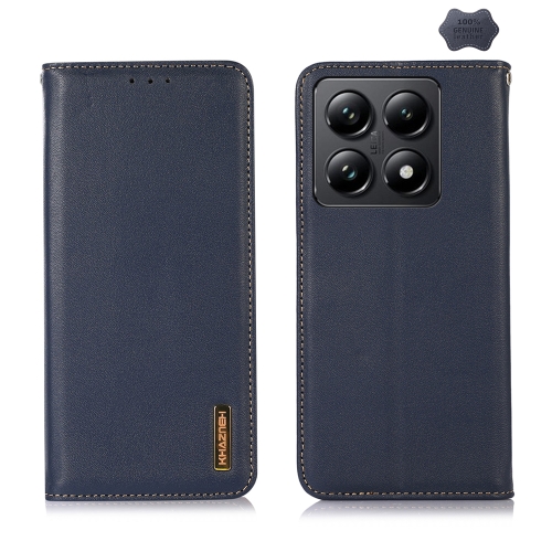 For Xiaomi 14T Pro KHAZNEH Nappa Top Layer Cowhide Leather Phone Case(Blue)
For Xiaomi 14T Pro KHAZNEH Nappa Top Layer Cowhide Leather Phone Case(Blue)
