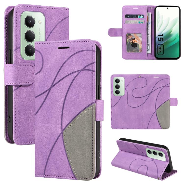 For Redmi 15 5G Global/15 4G SEA 169.5mm Dual-color Splicing Flip Leather Phone Case(Purple)
For Redmi 15 5G Global/15 4G SEA 169.5mm Dual-color Splicing Flip Leather Phone Case(Purple)
