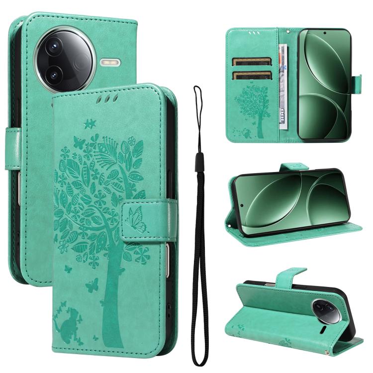 For Redmi K80 / K80 Pro Tree & Cat Embossed Pattern Flip Leather Phone Case(Green)
For Redmi K80 / K80 Pro Tree & Cat Embossed Pattern Flip Leather Phone Case(Green)