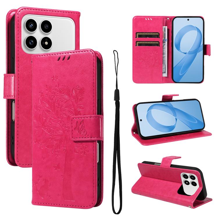 For Redmi K90 / Poco F8 Pro Tree & Cat Embossed Pattern Flip Leather Phone Case(Rose Red)
For Redmi K90 / Poco F8 Pro Tree & Cat Embossed Pattern Flip Leather Phone Case(Rose Red)