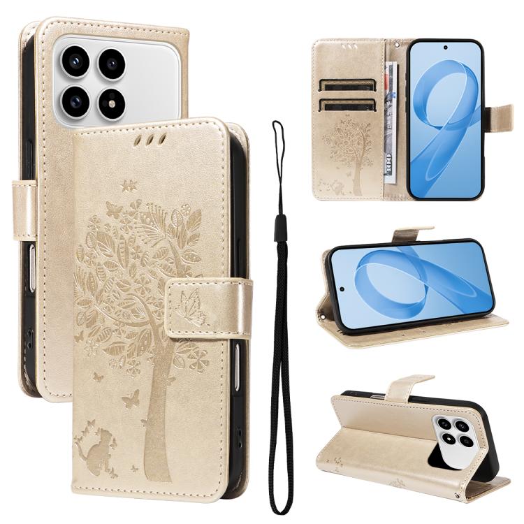 For Redmi K90 / Poco F8 Pro Tree & Cat Embossed Pattern Flip Leather Phone Case(Gold)
For Redmi K90 / Poco F8 Pro Tree & Cat Embossed Pattern Flip Leather Phone Case(Gold)