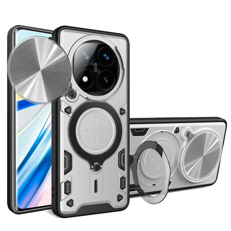 For Redmi Note 14 Pro+ 5G CD Texture Sliding Camshield Magnetic Holder Phone Case(Silver)
For Redmi Note 14 Pro+ 5G CD Texture Sliding Camshield Magnetic Holder Phone Case(Silver)