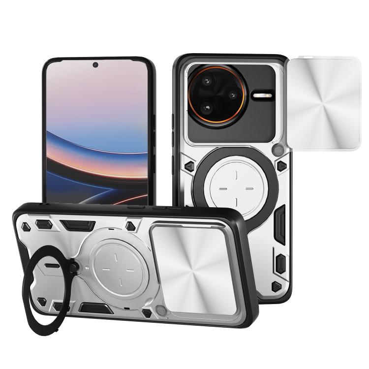 For Redmi K80 Pro CD Texture Sliding Camshield Magnetic Holder Phone Case(Silver)
For Redmi K80 Pro CD Texture Sliding Camshield Magnetic Holder Phone Case(Silver)