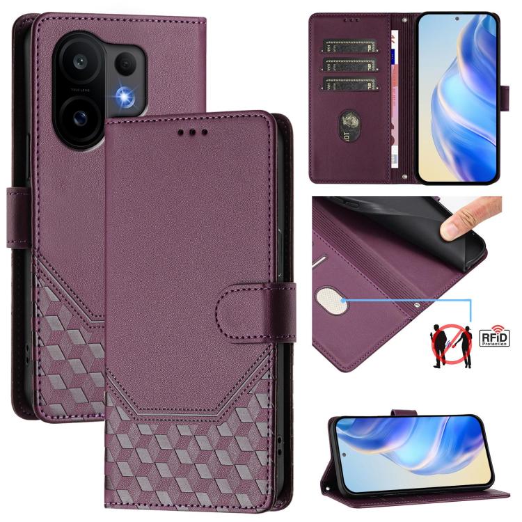 For vivo S30 Honeycomb Embossing RFID Leather Phone Case(Violet)
For vivo S30 Honeycomb Embossing RFID Leather Phone Case(Violet)
