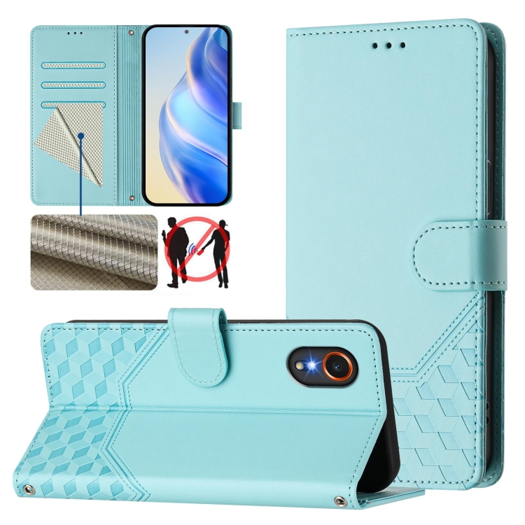 For Samsung Galaxy XCover7 Honeycomb Embossing RFID Leather Phone Case(Mint Green)
For Samsung Galaxy XCover7 Honeycomb Embossing RFID Leather Phone Case(Mint Green)