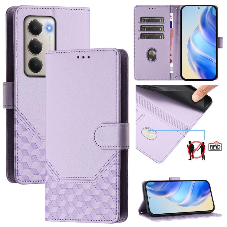 For Redmi 15 5G / 4G EU 171mm Honeycomb Embossing RFID Leather Phone Case(Light Purple)
For Redmi 15 5G / 4G EU 171mm Honeycomb Embossing RFID Leather Phone Case(Light Purple)