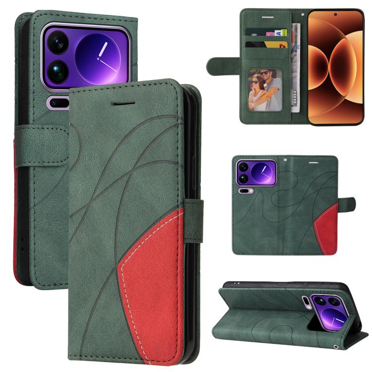 For Xiaomi 17 Pro Max Dual-color Splicing Flip Leather Phone Case(Green)
For Xiaomi 17 Pro Max Dual-color Splicing Flip Leather Phone Case(Green)