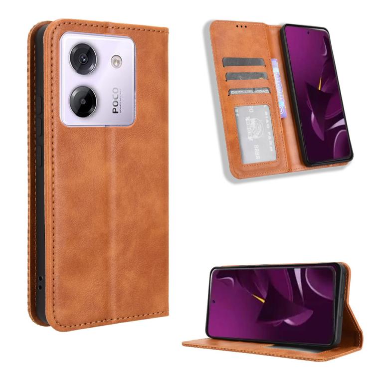 For Xiaomi Poco M7 Pro 5G Magnetic Buckle Retro Texture Leather Phone Case(Brown)
For Xiaomi Poco M7 Pro 5G Magnetic Buckle Retro Texture Leather Phone Case(Brown)