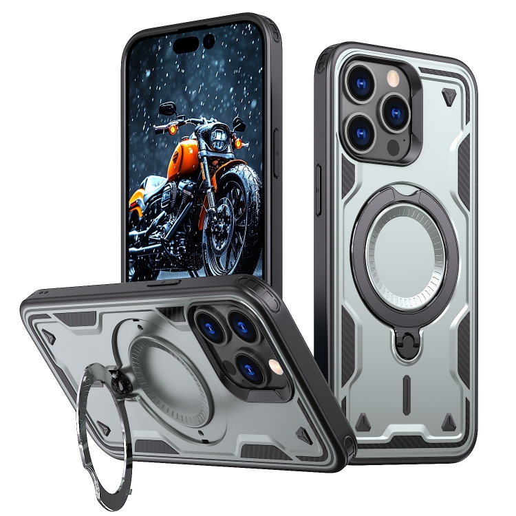 For iPhone 14 Pro Max PC Hybrid TPU Armor MagSafe Ring Holder Phone Case(Grey)
For iPhone 14 Pro Max PC Hybrid TPU Armor MagSafe Ring Holder Phone Case(Grey)